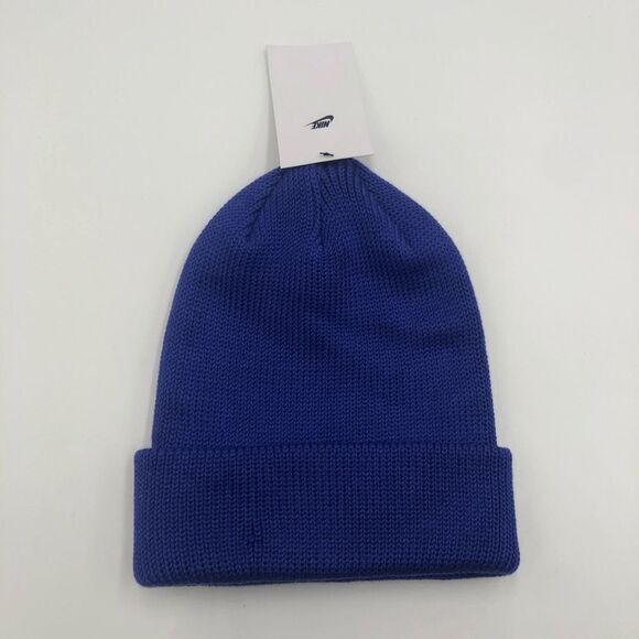 Brand New Nike Futura Logo Cuffed Beanie Blue One Size Unisex Adult - Picture 3 of 4